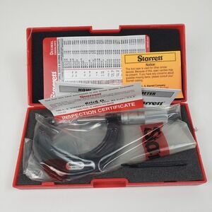 Starrett 436.1XRL-2 Outside Micrometer 1-2 Inch .001 Graduations Case EDP 68003